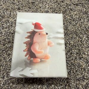 Pier 1 Imports collectible glass hedgehog Christmas figurine